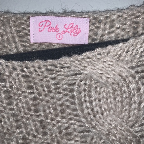 Taupe Cable Knit Sweater - Picture 6 of 7